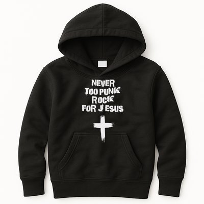 Never Too Punk Rock For Jesus Religious Christian Bands Kids Hoodie