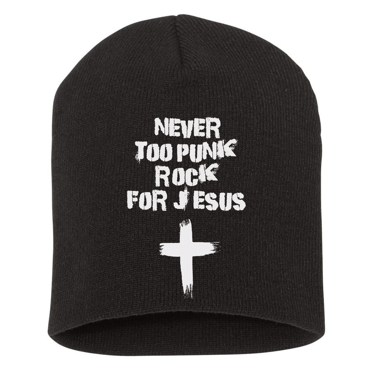 Never Too Punk Rock For Jesus Religious Christian Bands Short Acrylic Beanie