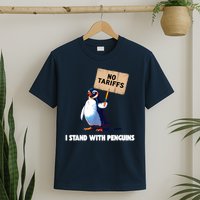 No Tariffs Penguin Protest Heard Island I Stand With Penguin T-Shirt