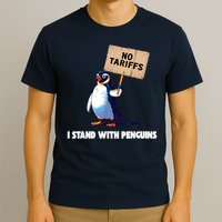 No Tariffs Penguin Protest Heard Island I Stand With Penguin T-Shirt