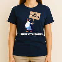 No Tariffs Penguin Protest Heard Island I Stand With Penguin T-Shirt