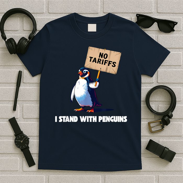 No Tariffs Penguin Protest Heard Island I Stand With Penguin T-Shirt