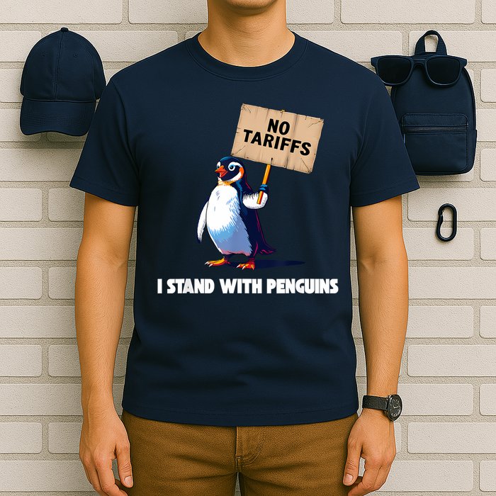 No Tariffs Penguin Protest Heard Island I Stand With Penguin T-Shirt