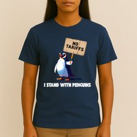 No Tariffs Penguin Protest Heard Island I Stand With Penguin T-Shirt