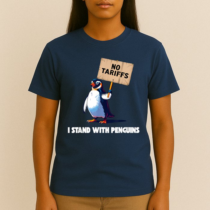 No Tariffs Penguin Protest Heard Island I Stand With Penguin T-Shirt