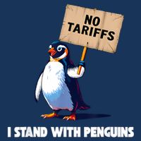 No Tariffs Penguin Protest Heard Island I Stand With Penguin T-Shirt