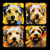 Norfolk Terrier Pop Art Colorful Drawing Painting Backpack