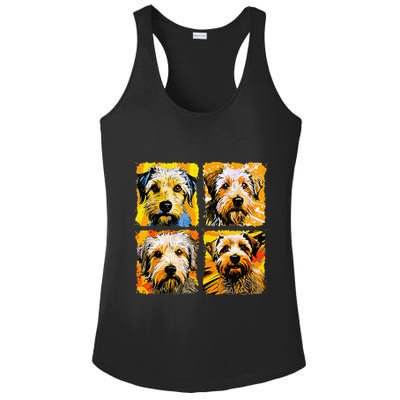 Norfolk Terrier Pop Art Colorful Drawing Painting Ladies PosiCharge Competitor Racerback Tank