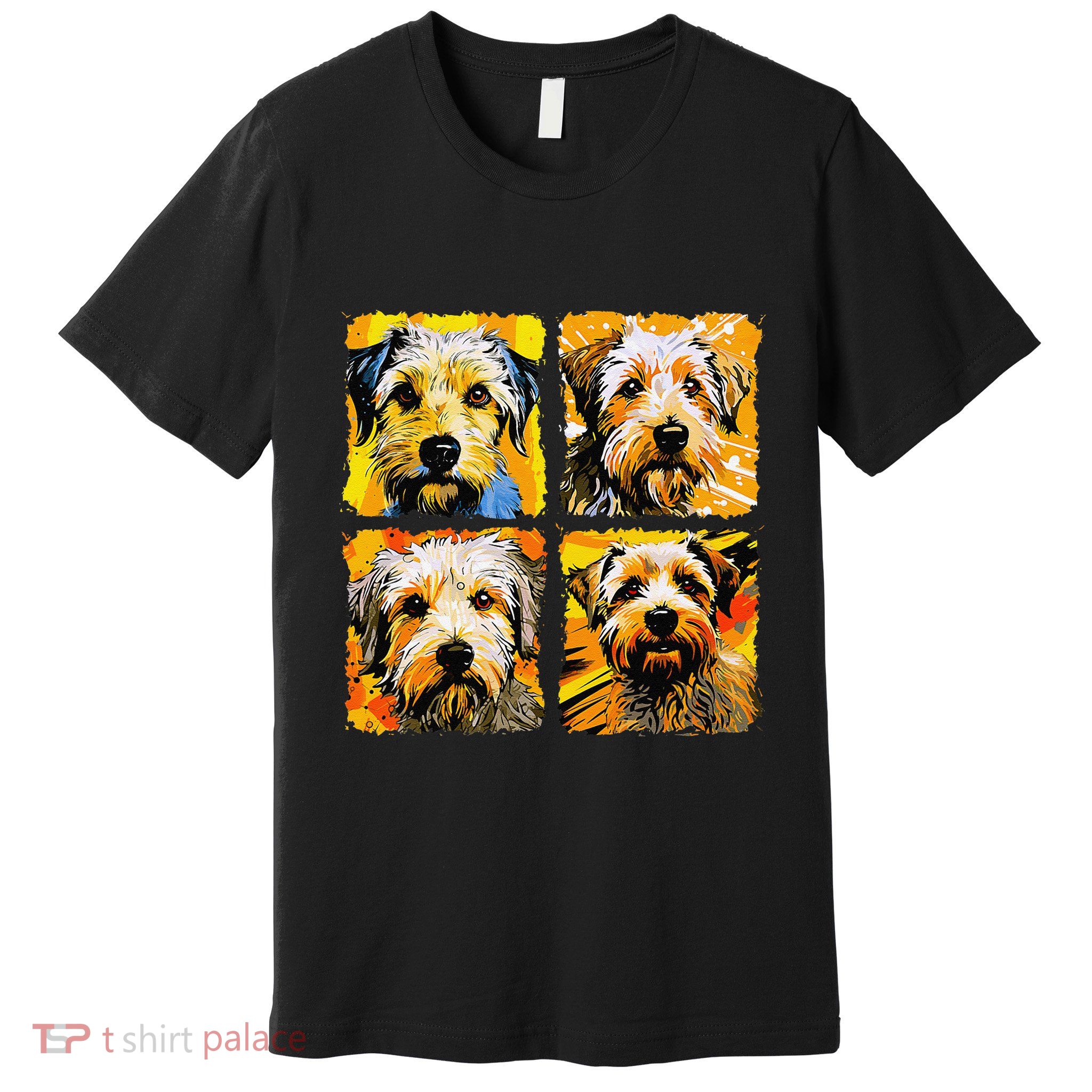 Norfolk Terrier Pop Art Colorful Drawing Painting Premium T-Shirt