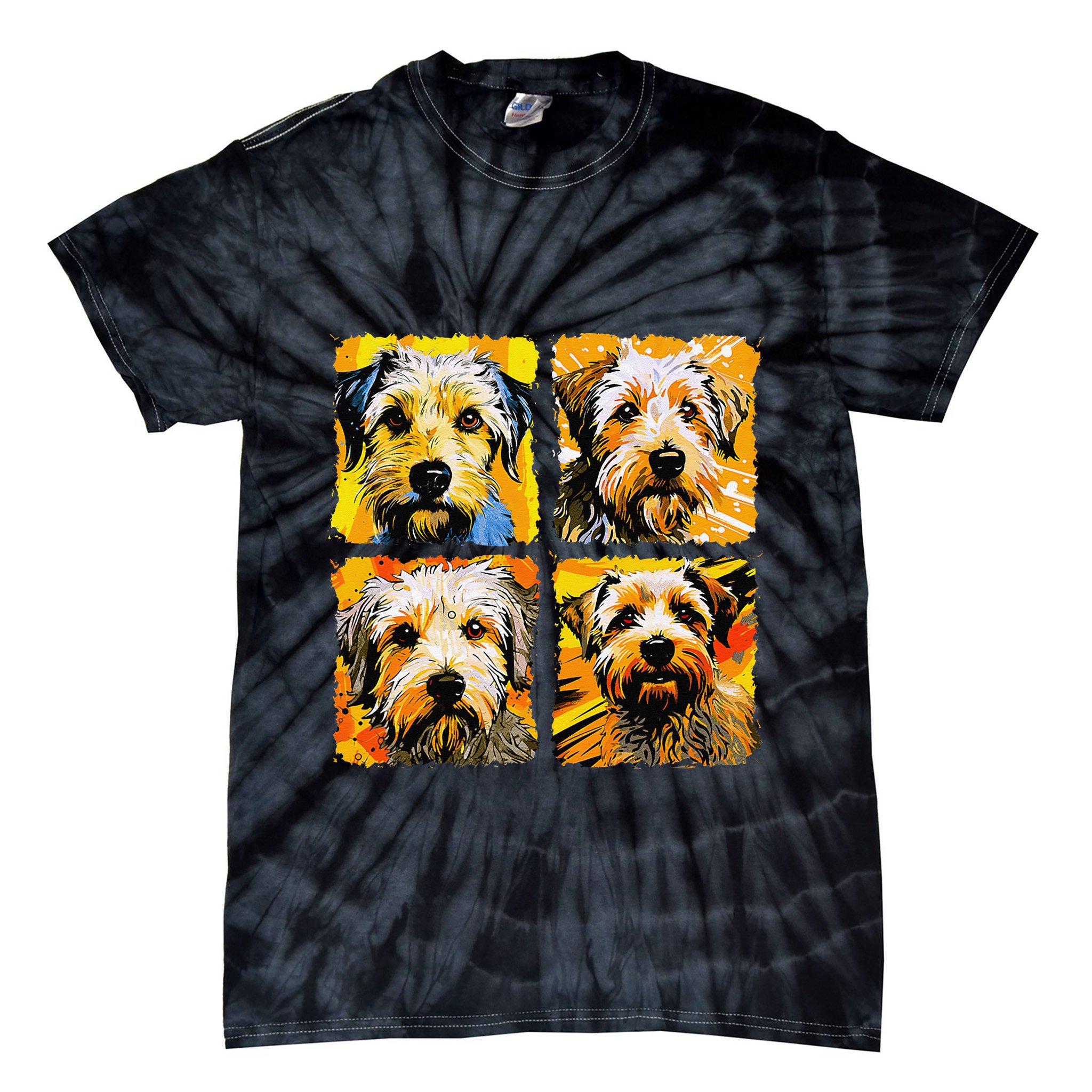 Norfolk Terrier Pop Art Colorful Drawing Painting Tie-Dye T-Shirt