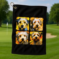 Norfolk Terrier Pop Art Colorful Drawing Painting Golf Towel