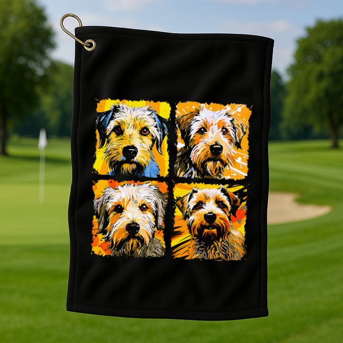 Norfolk Terrier Pop Art Colorful Drawing Painting Golf Towel