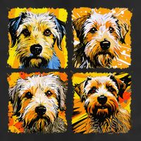 Norfolk Terrier Pop Art Colorful Drawing Painting Golf Towel