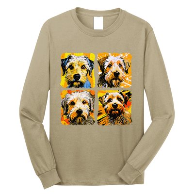 Norfolk Terrier Pop Art Colorful Drawing Painting Long Sleeve Shirt