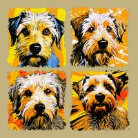 Norfolk Terrier Pop Art Colorful Drawing Painting Long Sleeve Shirt