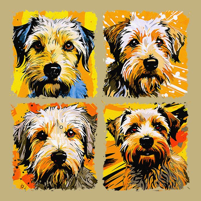 Norfolk Terrier Pop Art Colorful Drawing Painting Long Sleeve Shirt