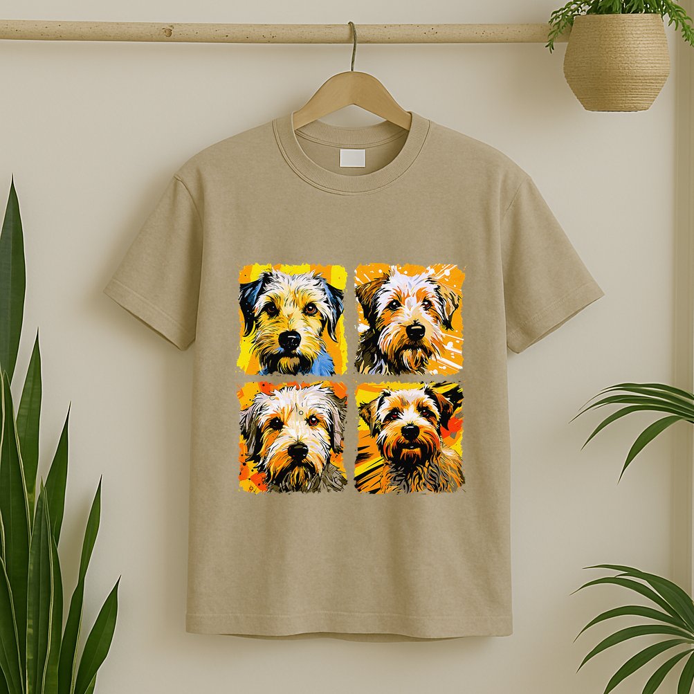 Norfolk Terrier Pop Art Colorful Drawing Painting T-Shirt