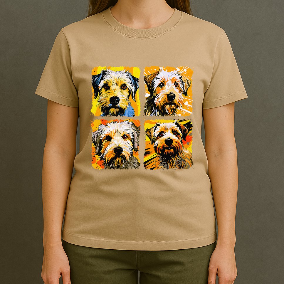 Norfolk Terrier Pop Art Colorful Drawing Painting T-Shirt