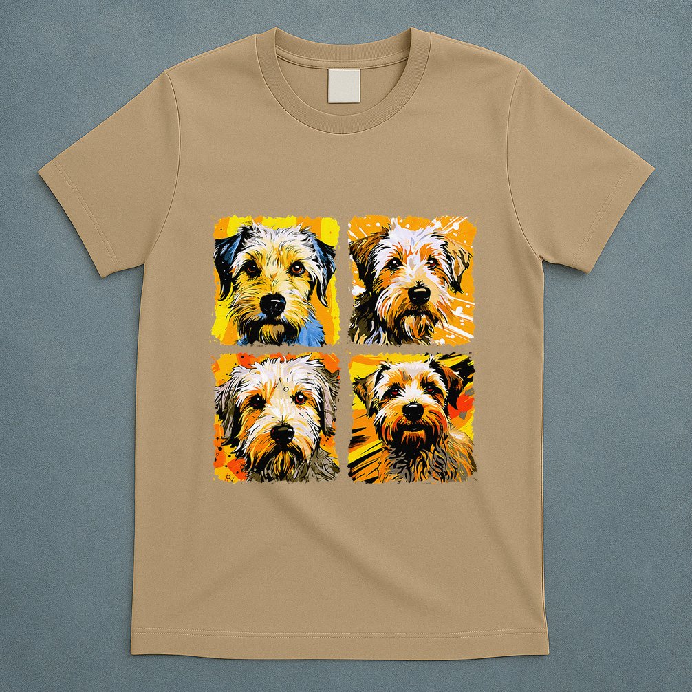 Norfolk Terrier Pop Art Colorful Drawing Painting T-Shirt