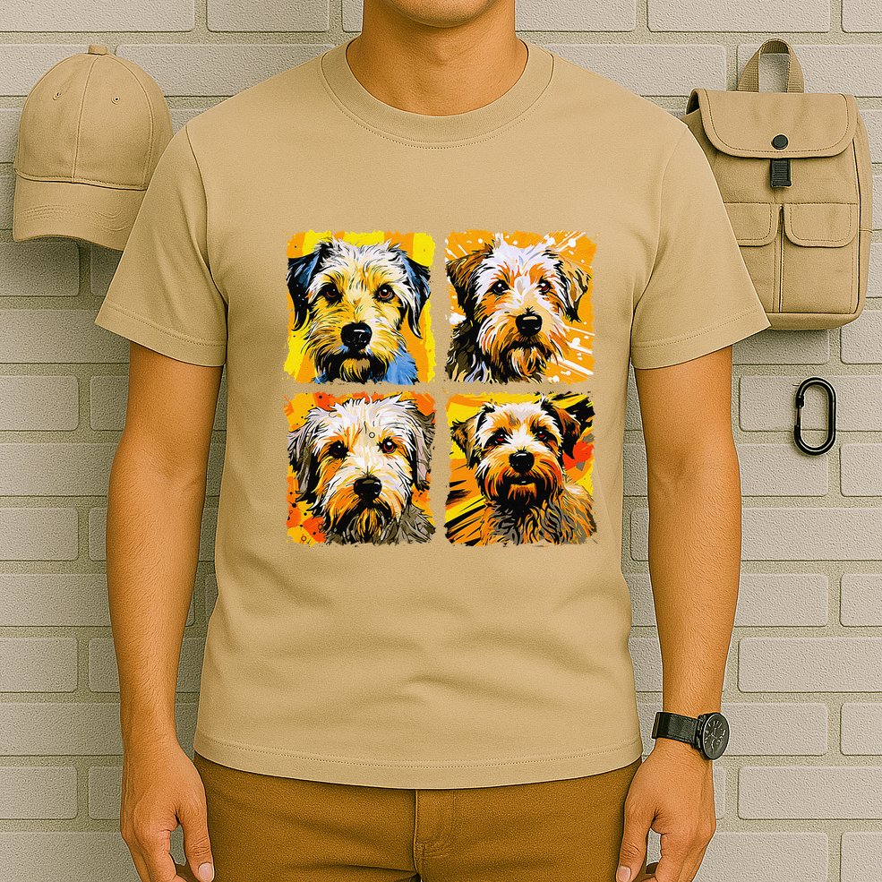 Norfolk Terrier Pop Art Colorful Drawing Painting T-Shirt