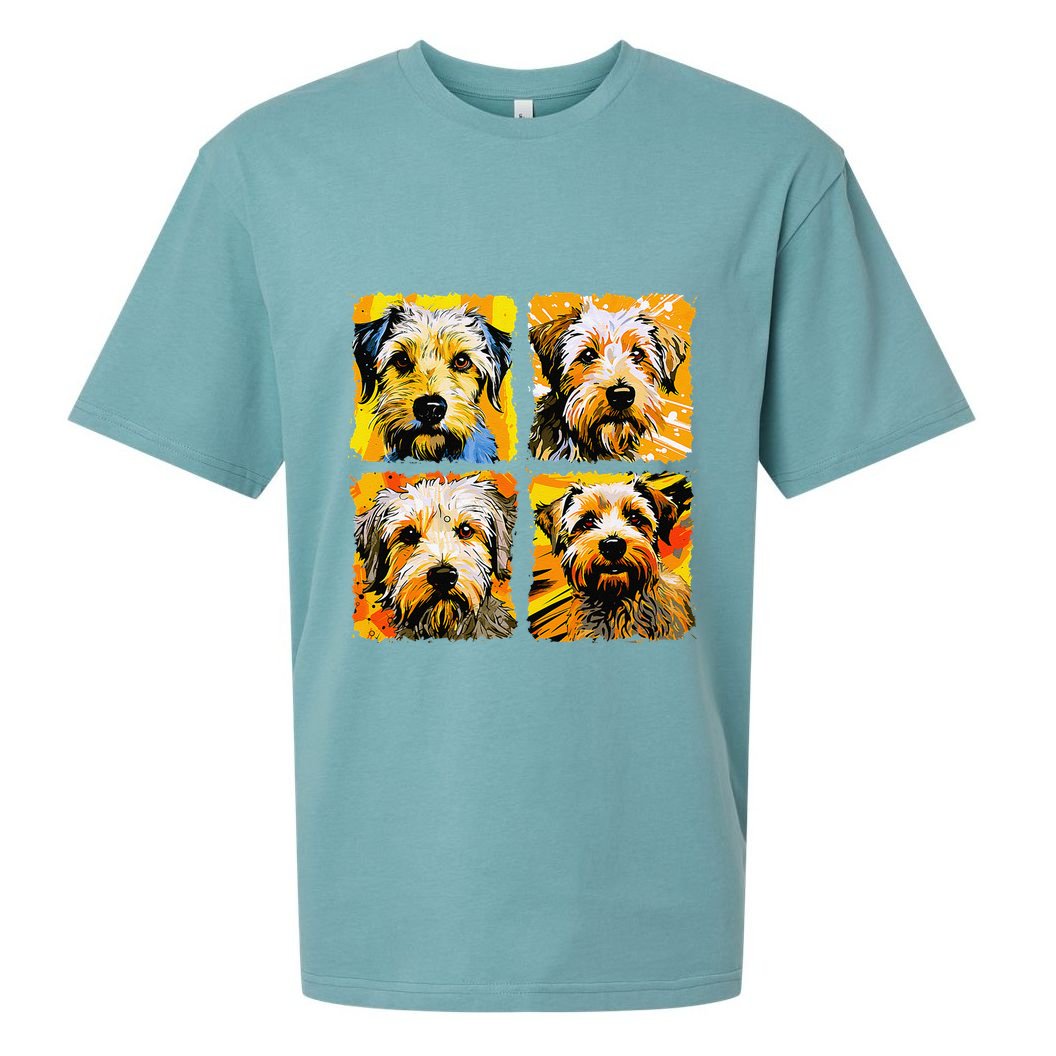 Norfolk Terrier Pop Art Colorful Drawing Painting Sueded Cloud Jersey T-Shirt