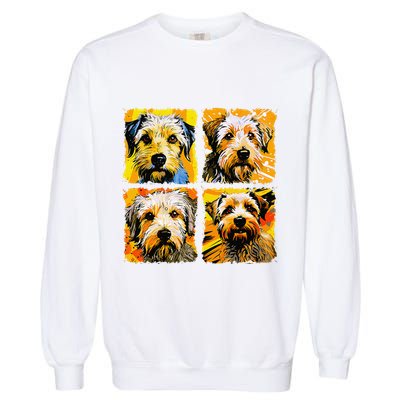 Norfolk Terrier Pop Art Colorful Drawing Painting Garment-Dyed Sweatshirt