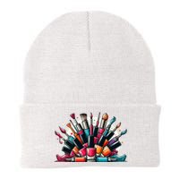 Nail Tech Polish And Tote Bag Manicure Spa Travel Knit Cap Winter Beanie