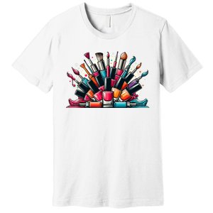 Nail Tech Polish And Tote Bag Manicure Spa Travel Premium T-Shirt