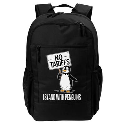 No Tariffs Penguin Protest Heard Island I Stand With Daily Commute Backpack