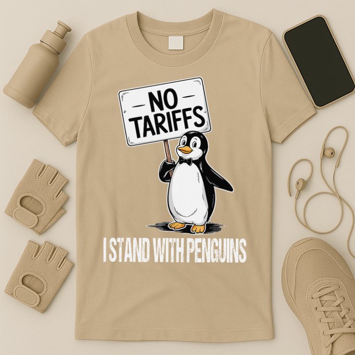 No Tariffs Penguin Protest Heard Island I Stand With T-Shirt