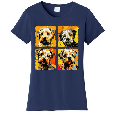 Norfolk Terrier Pop Art Colorful Drawing Painting Women's T-Shirt