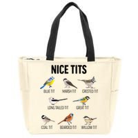 Nice Tits Pun Joke Funny Bird Lover Enthusiast Birdwatcher Zip Tote Bag