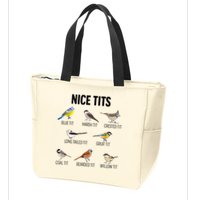 Nice Tits Pun Joke Funny Bird Lover Enthusiast Birdwatcher Zip Tote Bag