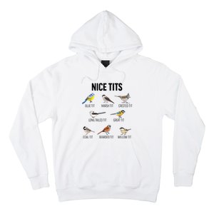 Nice Tits Pun Joke Funny Bird Lover Enthusiast Birdwatcher Hoodie