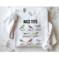 Nice Tits Pun Joke Funny Bird Lover Enthusiast Birdwatcher Sweatshirt