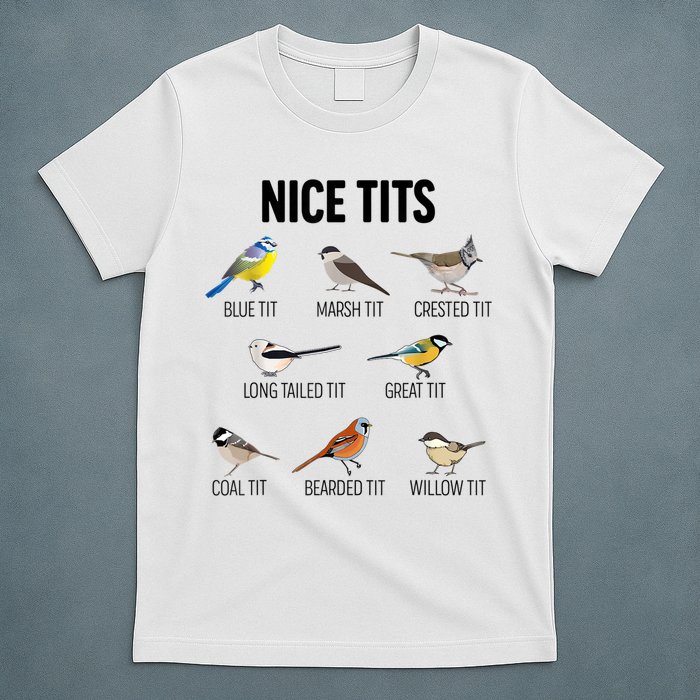 Nice Tits Pun Joke Funny Bird Lover Enthusiast Birdwatcher T-Shirt