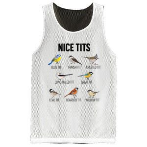 Nice Tits Pun Joke Funny Bird Lover Enthusiast Birdwatcher Mesh Reversible Basketball Jersey Tank