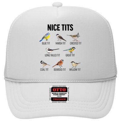 Nice Tits Pun Joke Funny Bird Lover Enthusiast Birdwatcher Trucker Hat