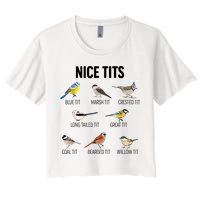 Nice Tits Pun Joke Funny Bird Lover Enthusiast Birdwatcher Crop Top