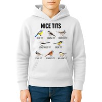 Nice Tits Pun Joke Funny Bird Lover Enthusiast Birdwatcher Kids Hoodie