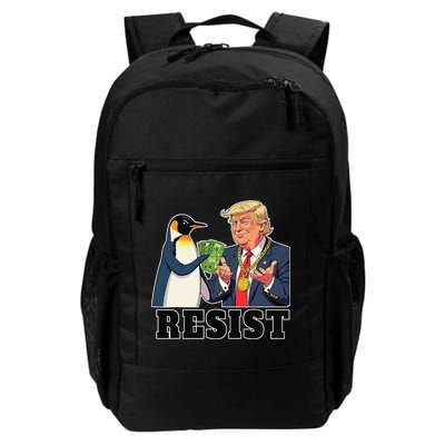 No Tariffs Penguin Protest Heard Island I Stand With Daily Commute Backpack