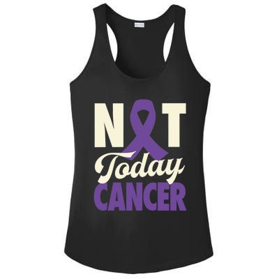 Not Today Pancreatic Cancer Purple Ribbon Awareness Gift Ladies PosiCharge Competitor Racerback Tank