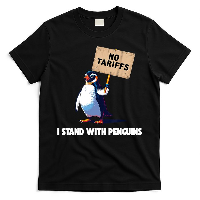 No Tariffs Penguin Protest Heard Island I Stand With Penguin  T-Shirt