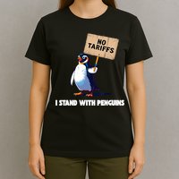 No Tariffs Penguin Protest Heard Island I Stand With Penguin  T-Shirt