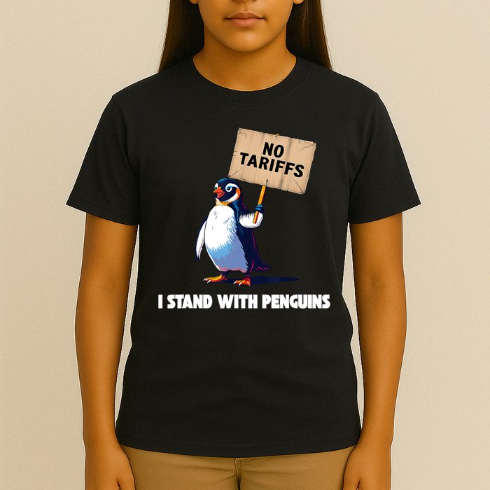 No Tariffs Penguin Protest Heard Island I Stand With Penguin  T-Shirt