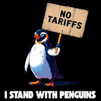 No Tariffs Penguin Protest Heard Island I Stand With Penguin  T-Shirt