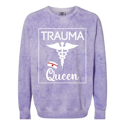 Nurse Trauma Queen Gift Colorblast Crewneck Sweatshirt