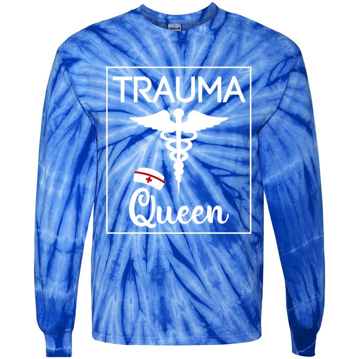 Nurse Trauma Queen Gift Tie-Dye Long Sleeve Shirt