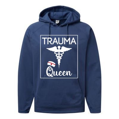 Nurse Trauma Queen Gift Performance Fleece Hoodie