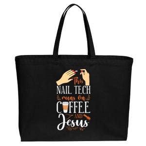 Nail Tech Quote Work Uniform Nail Polish Coffee Jesus Cotton Canvas Jumbo Tote